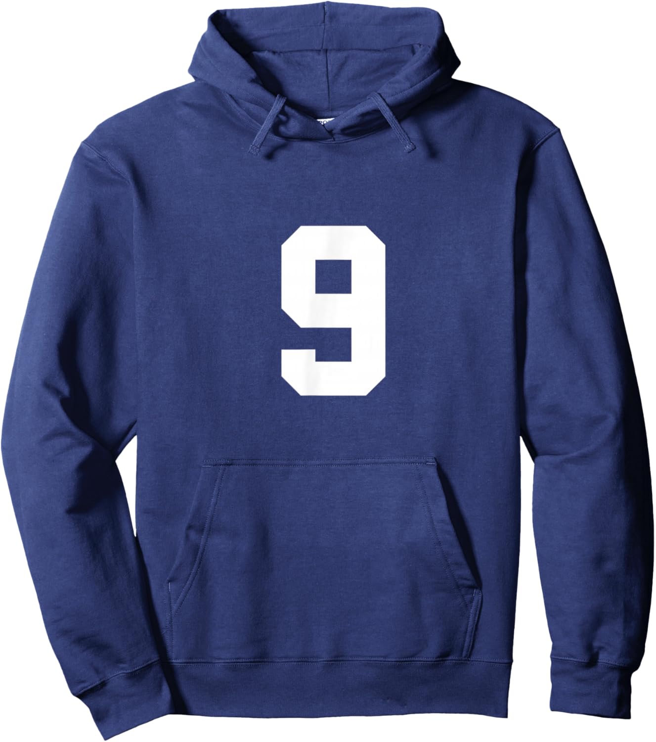 Number 9 (on Front / Back) Sports Team Jersey Number Hoodie - Hoodie | Navy