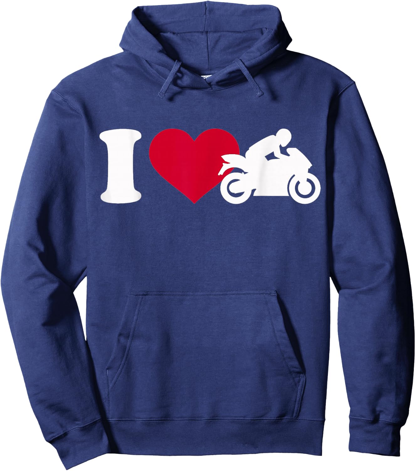 I Love Motorcycle Hoodie - Hoodie | Navy