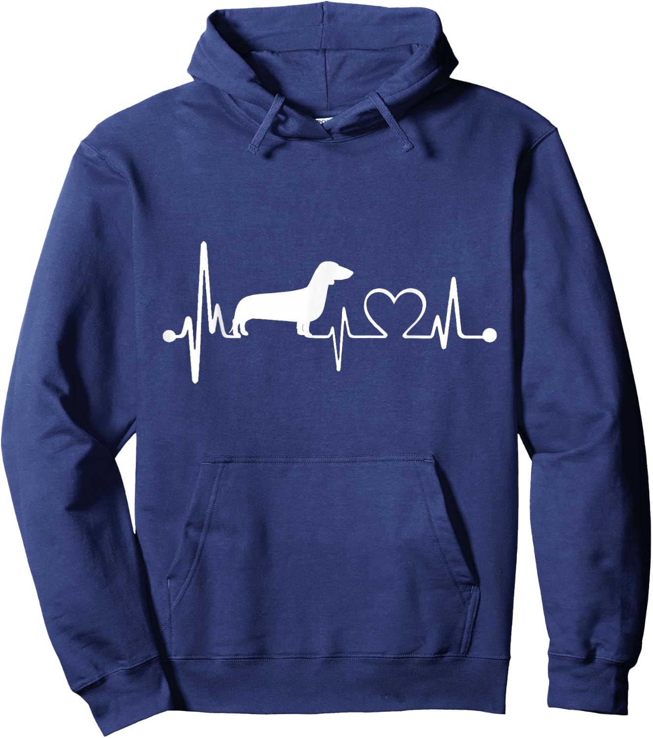 Dachshund Heartbeat - Funny Wiener Dog Hoodie - Hoodie | Navy