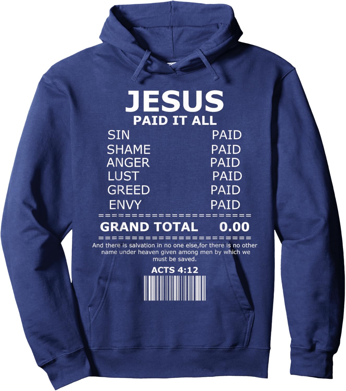 Acts 4 12 Bible Verse Jesus Christ Christian Hoodie - Hoodie | Navy