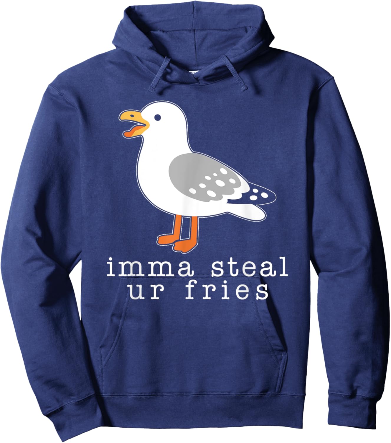 Imma Steal Ur Fries Women, Funny Cute Seagull Brid Meme Hoodie - Hoodie | Navy