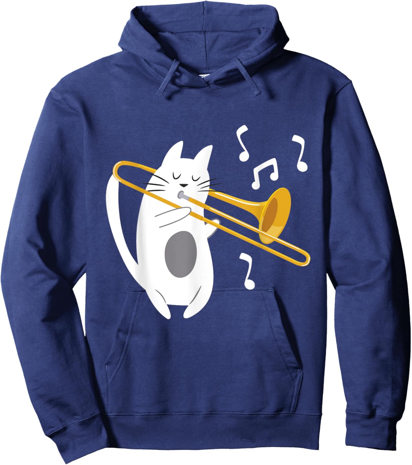 Trombonist Cat - Trombone Player Music Lover Women Girls Kids Hoodie - Hoodie | Navy