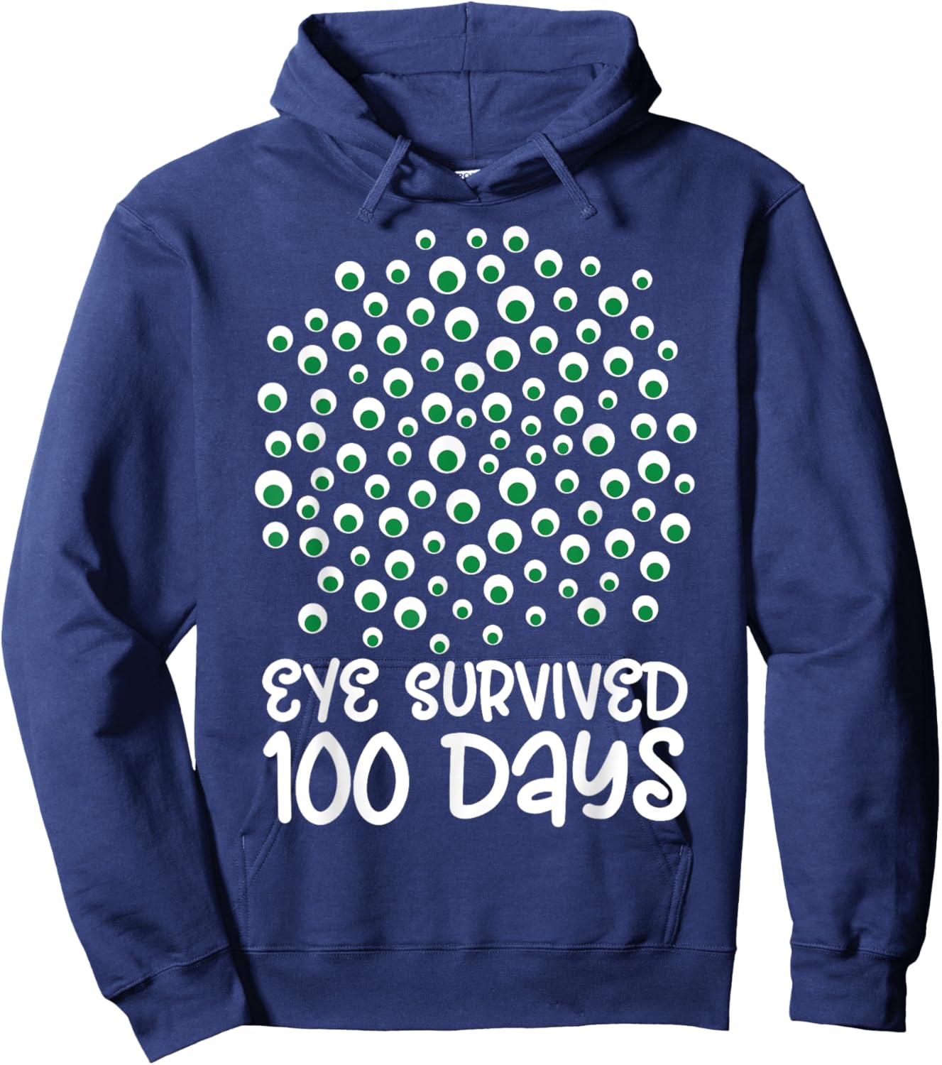 100th Day of School Monster Googly Eye Survived 100 Days Hoodie - Hoodie | Navy