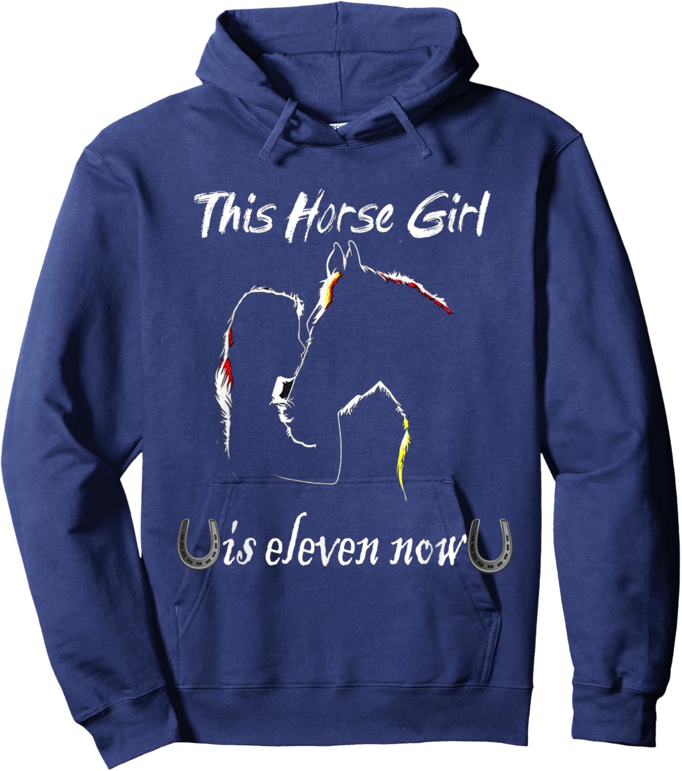 11TH Birthday Horse Girl Hoodie - Hoodie | Navy