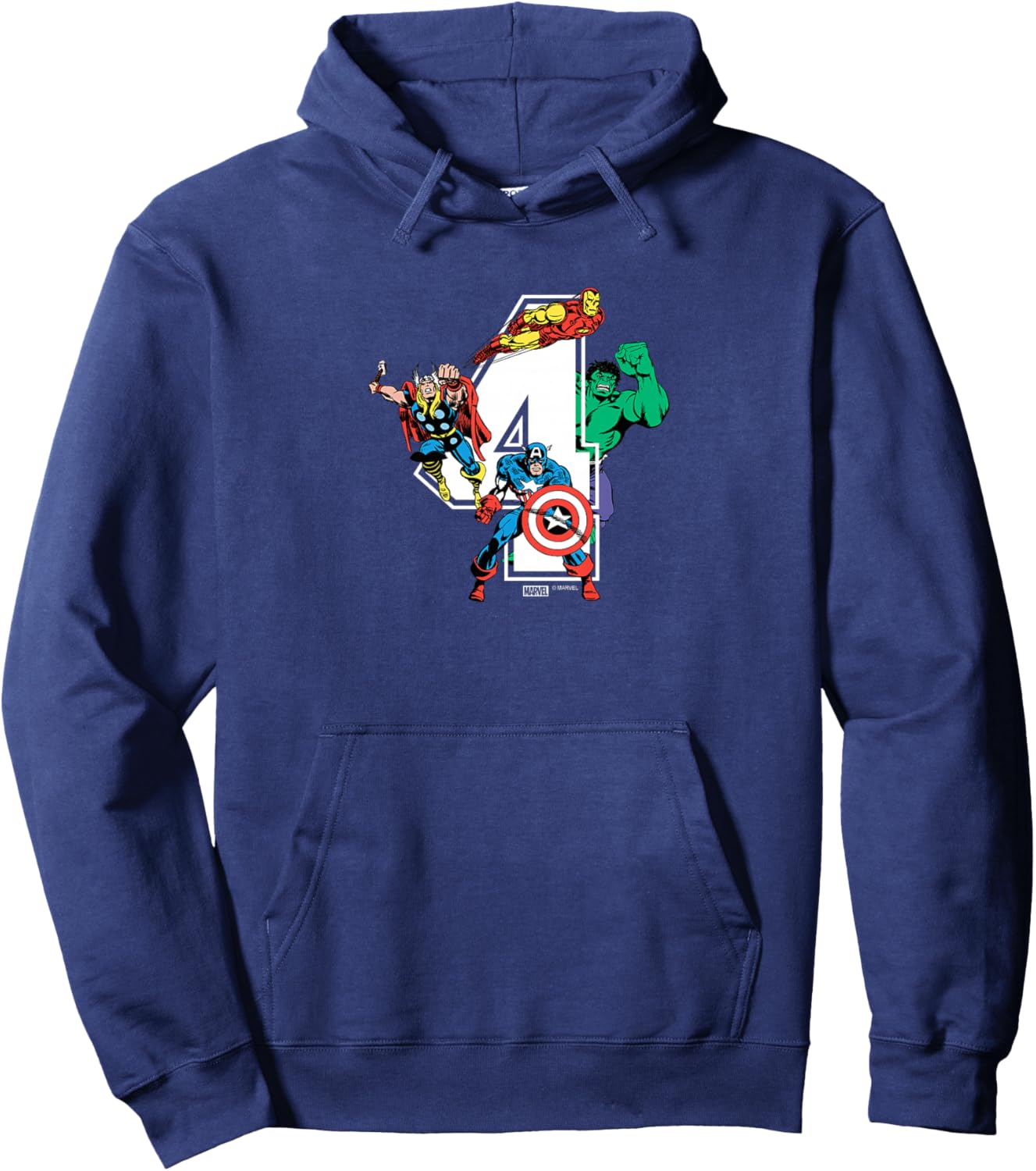 Kids Marvel - Avengers 4th Birthday Hoodie - Hoodie | Navy