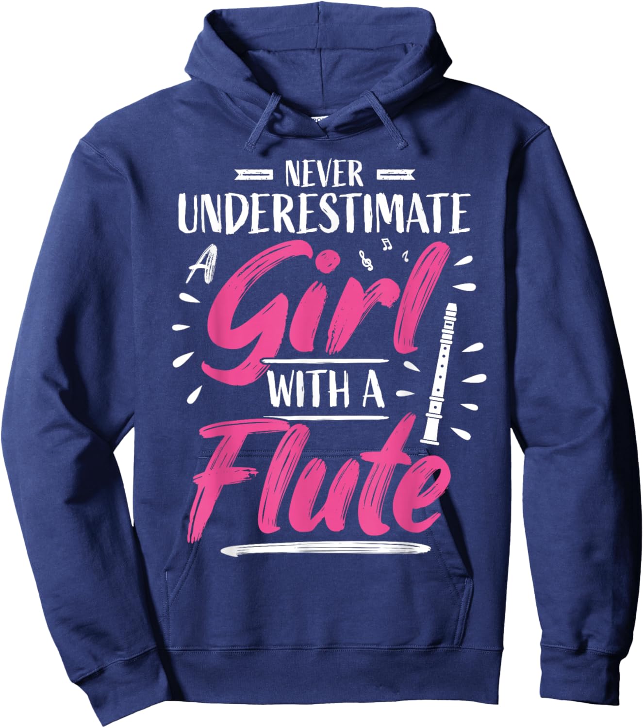 Girls Flute Player Flute Player Hoodie - Hoodie | Navy