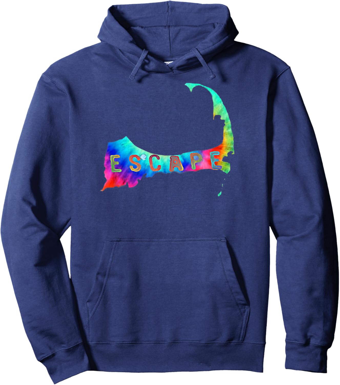 Tye Dye ESCAPE To Cape Cod Hoodie - Hoodie | Navy