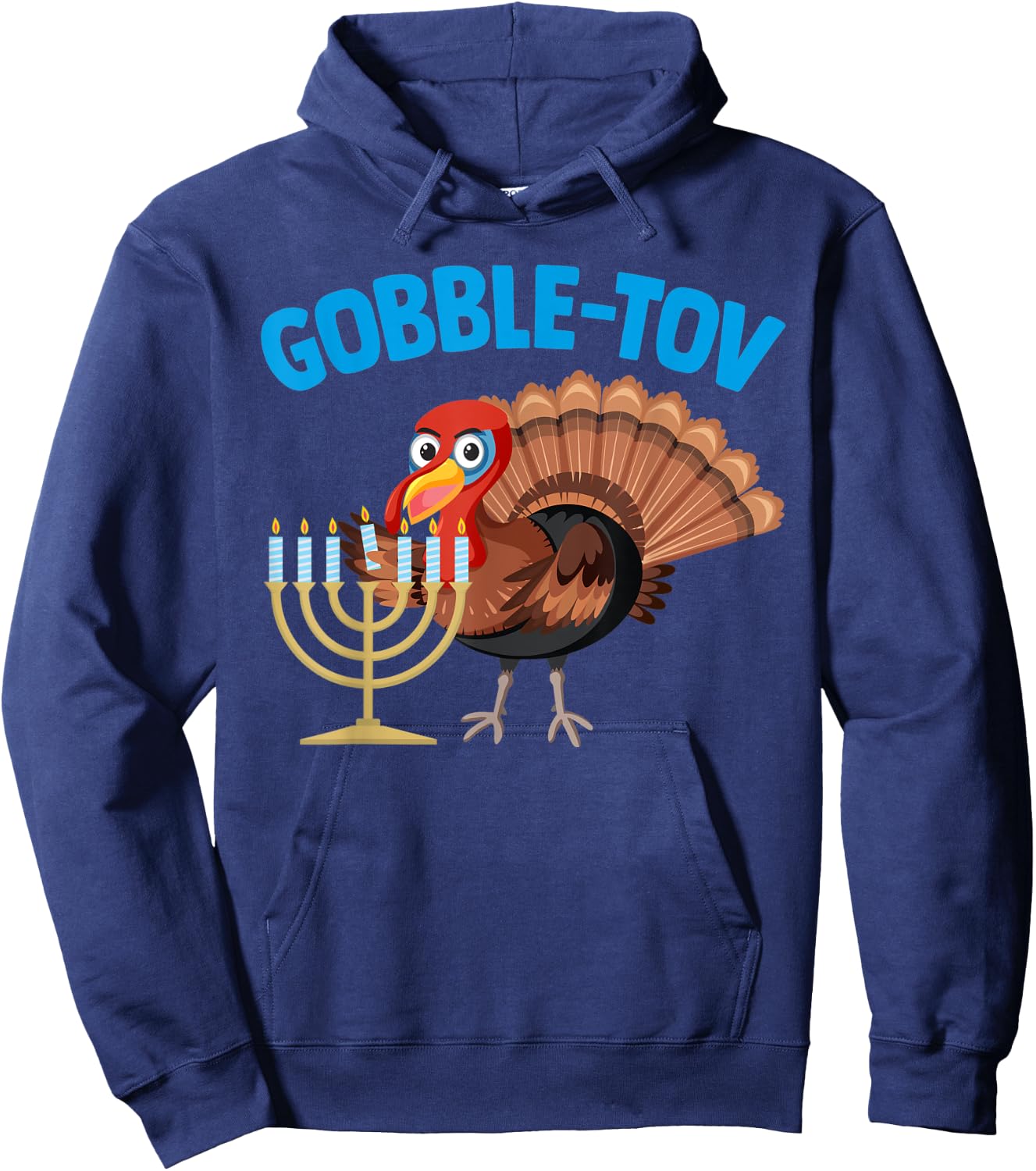 Gobble Tov Hanukkah Thanksgiving Holiday Jewish Jew Fun Gift Hoodie - Hoodie | Navy