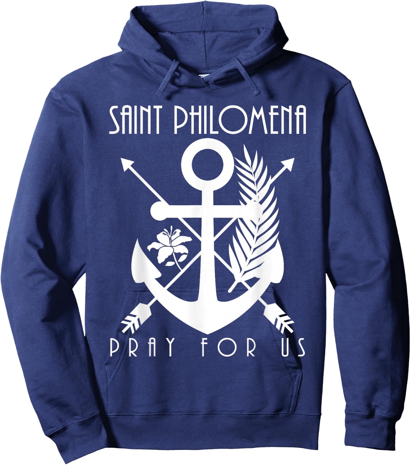 St Philomena Symbols Catholic Girls Saints Youth Hoodie - Hoodie | Navy