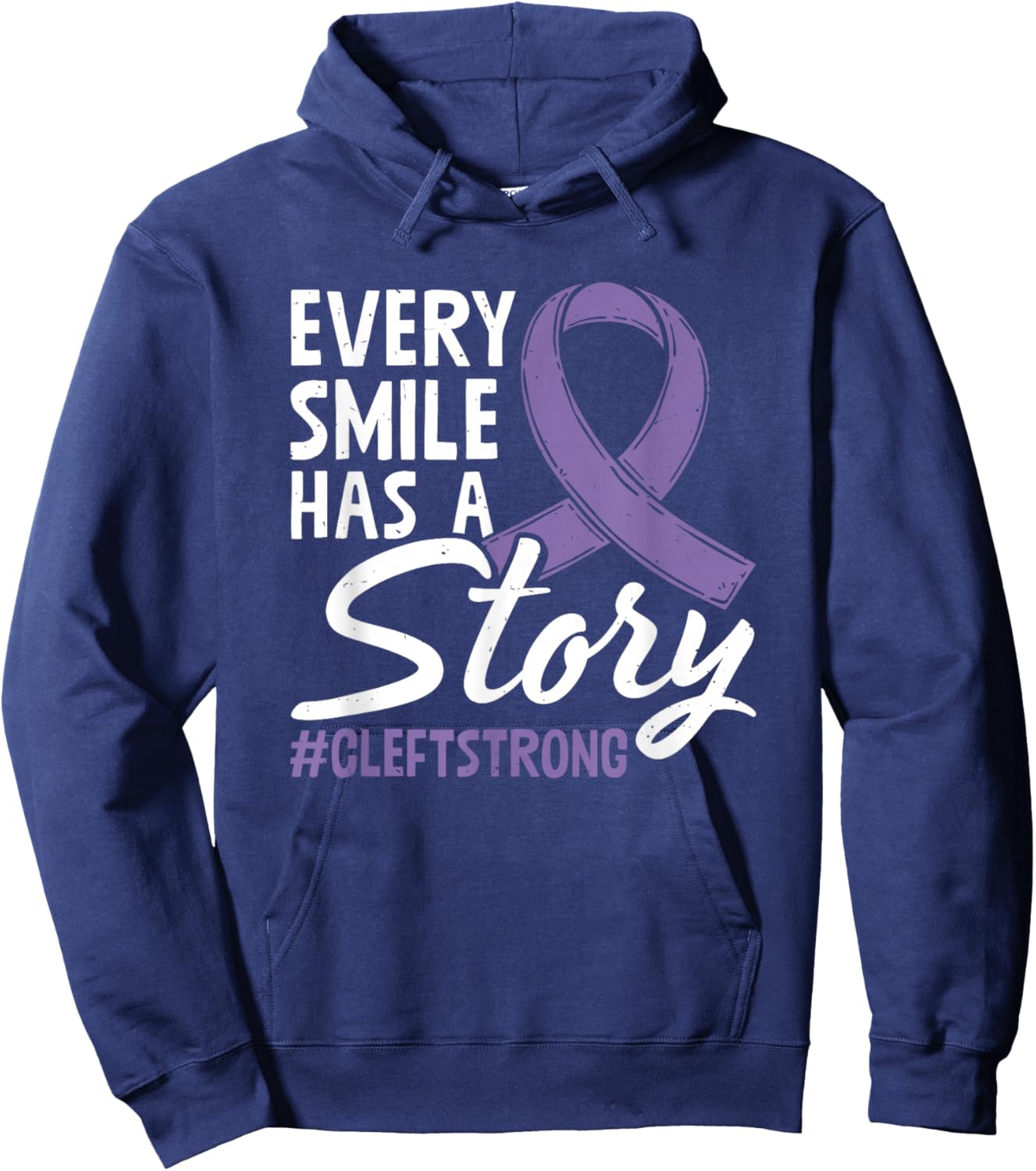 Cleft Strong Cleft Warrior Cleft Craniofacial Awareness Hoodie - Hoodie | Navy