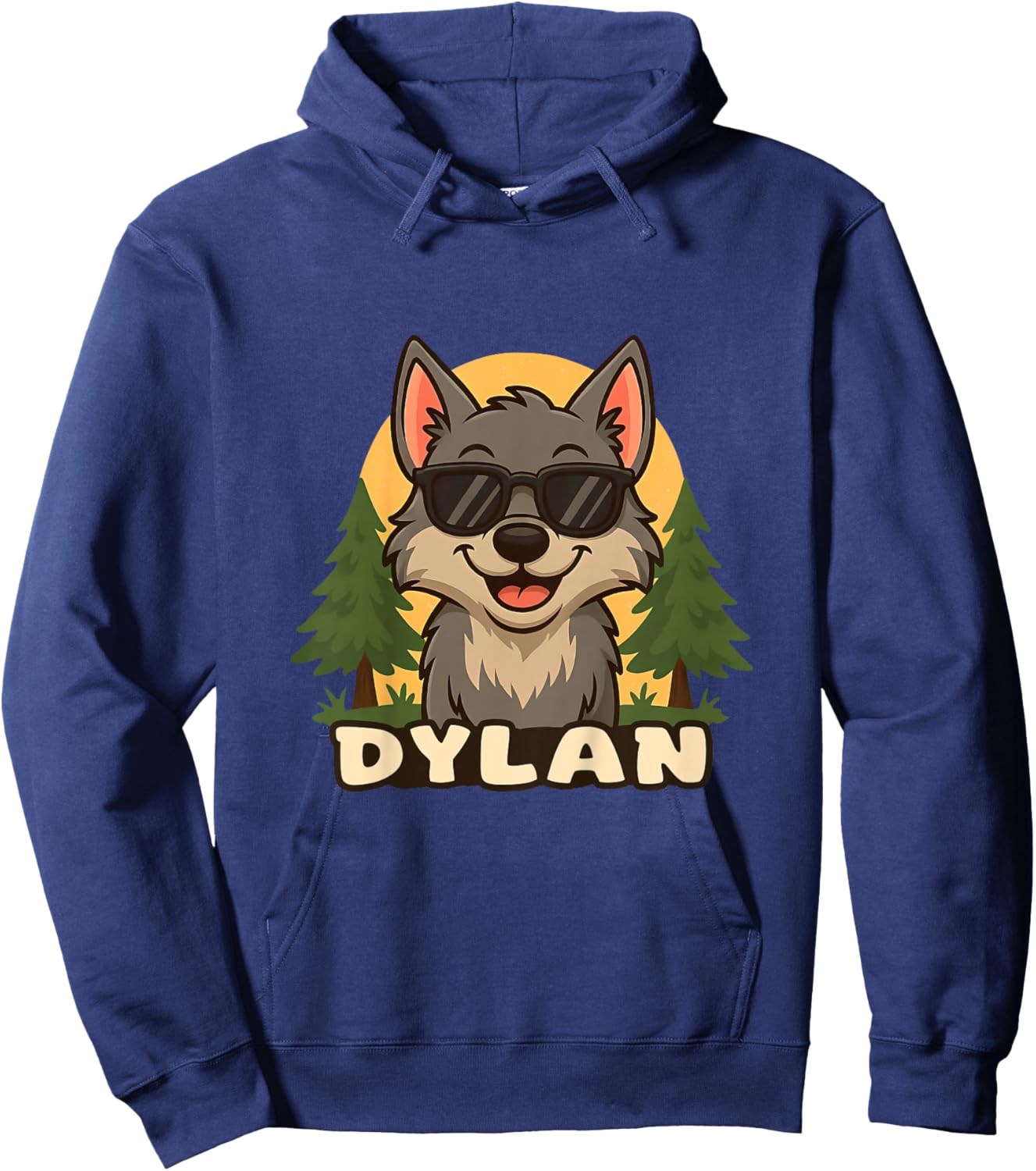 Enfant Dylan – Design Loup avec Prénom pour Garçons Hoodie - Hoodie | Navy