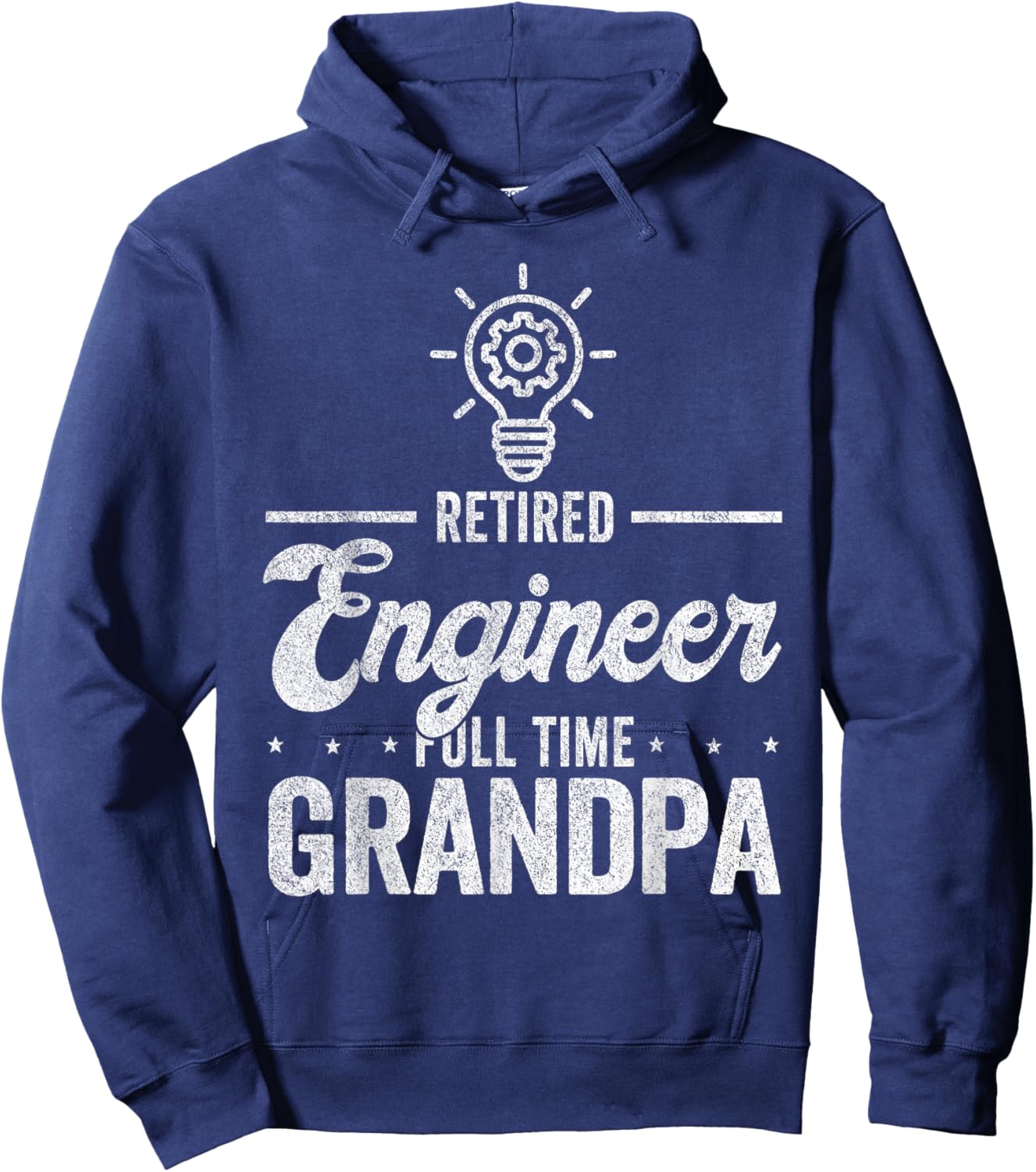 Retired Engineer Full Time Grandpa Funny Engineer Hoodie - Hoodie | Navy