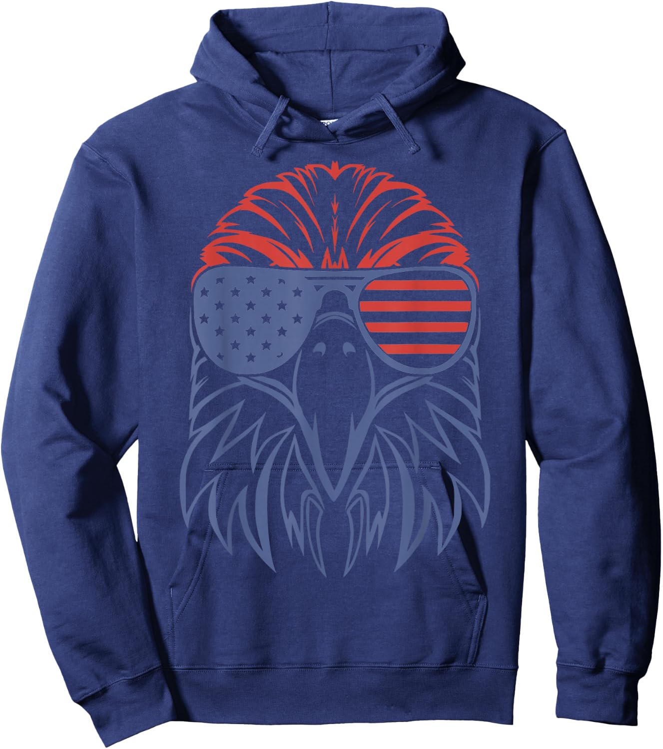 American Bald Eagle USA Flag 4th of July Eagle USA Hoodie - Hoodie | Navy