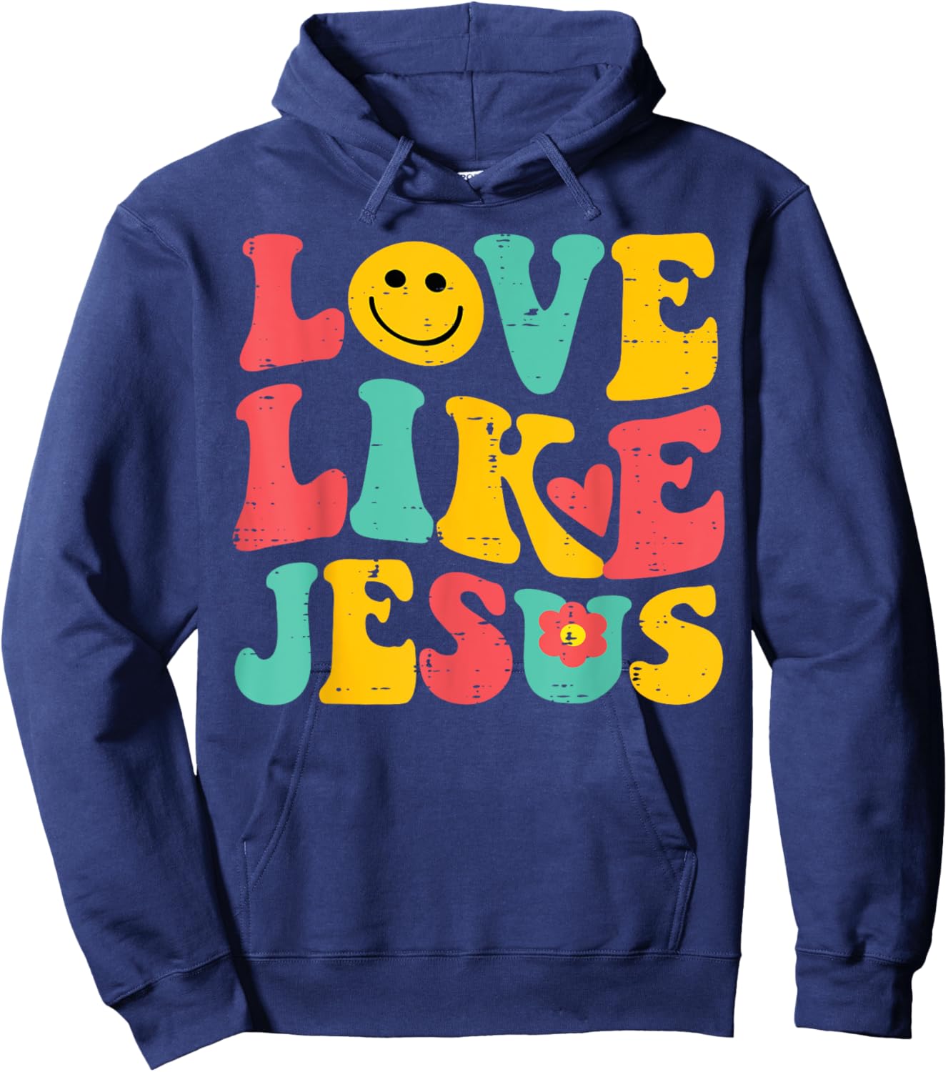 Love Like Jesus Retro God Religious Christian Men Women Kids Hoodie - Hoodie | Navy