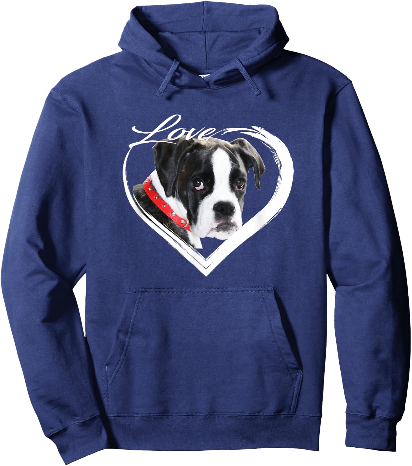Love Boxers Black and White Puppy Dog Lover Gifts Hoodie - Hoodie | Navy