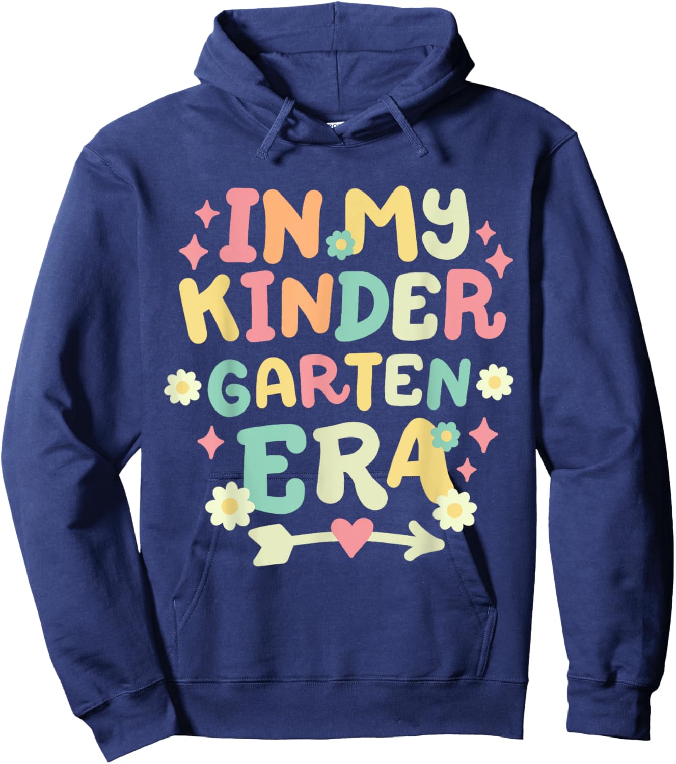 In My Kindergarten Era Retro Groovy Back To School Kids Hoodie - Hoodie | Navy