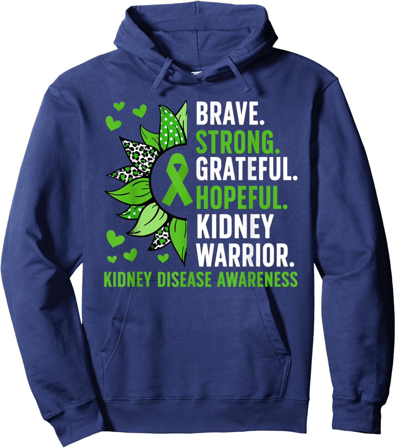 Kidney Disease Warrior Kidney Disease Awareness Month Hoodie - Hoodie | Navy