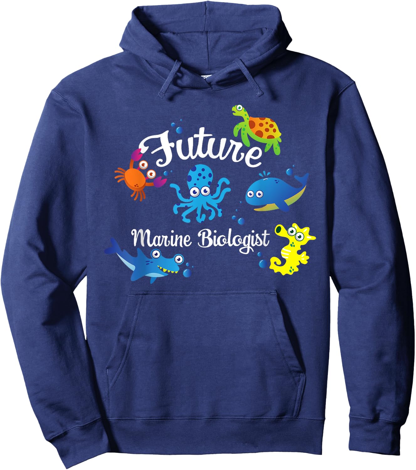 Future Marine Biologist Job Ocean Animal Lover Whale Turtle Hoodie - Hoodie | Navy