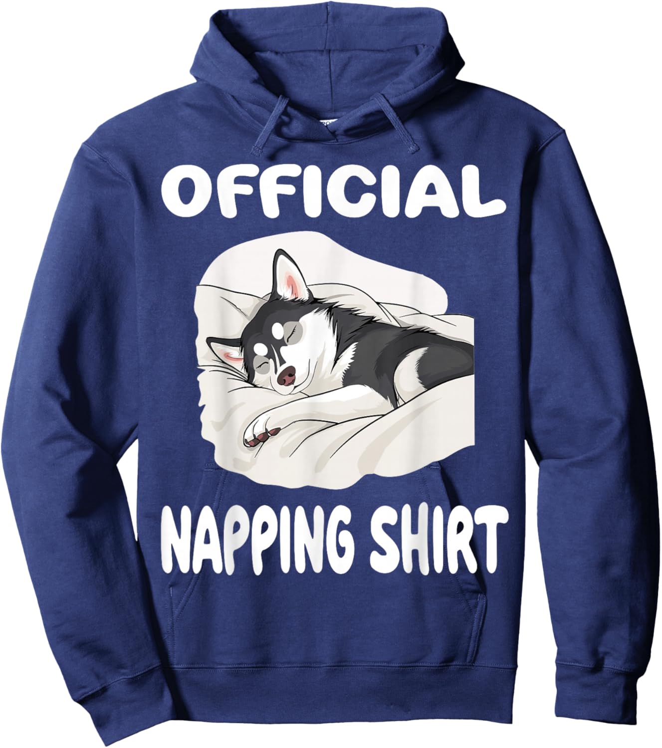 Siberian Husky Dog Pajamas Nightgown Official Napping Men Women Girls Kids Hoodie - Hoodie | Navy