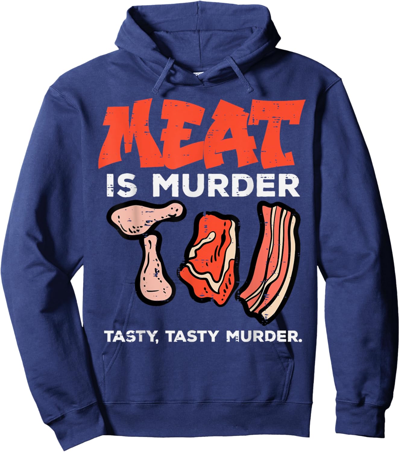 Meat Is Tasty Bbq Funny Barbecue Grilling Men Women Hoodie - Hoodie | Navy