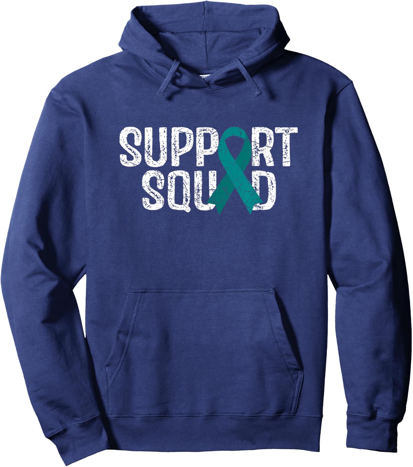 Support Squad Ovarian Cancer Awareness Hoodie - Hoodie | Navy