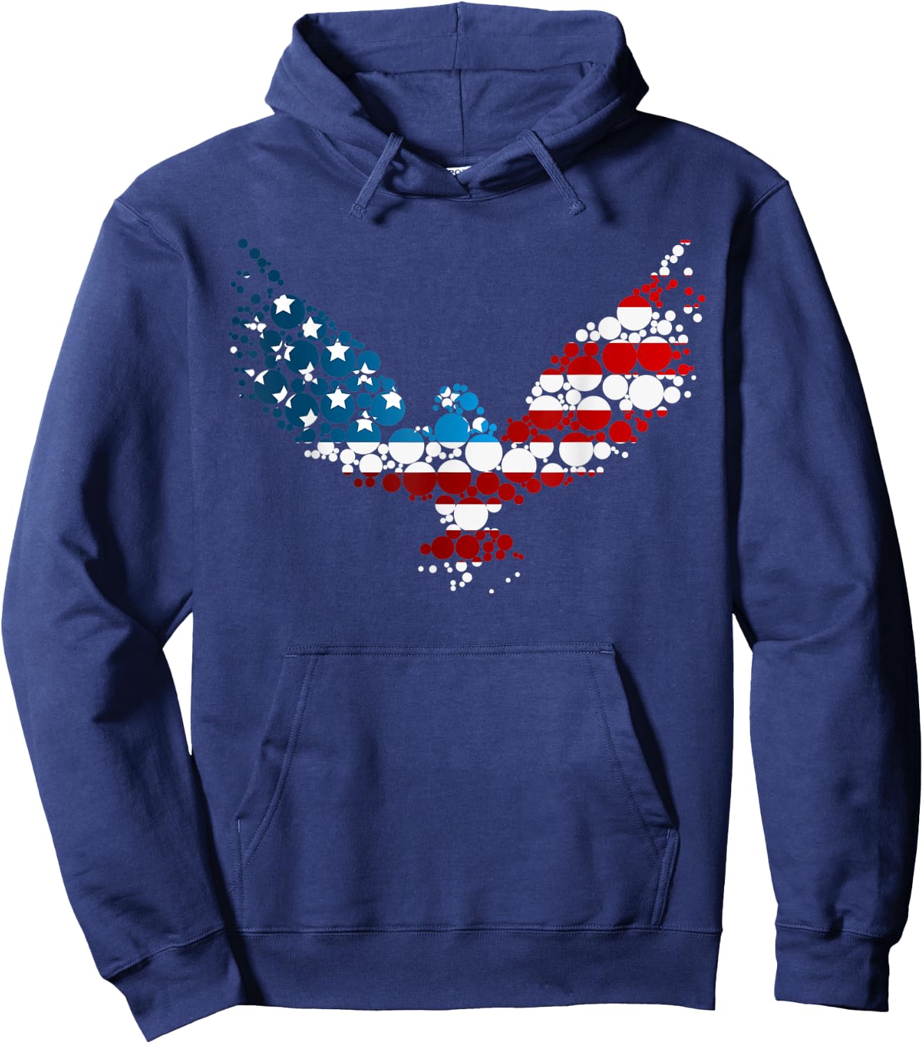 American Flag Polka Dot Eagle Patriotic Women Men Hoodie - Hoodie | Navy