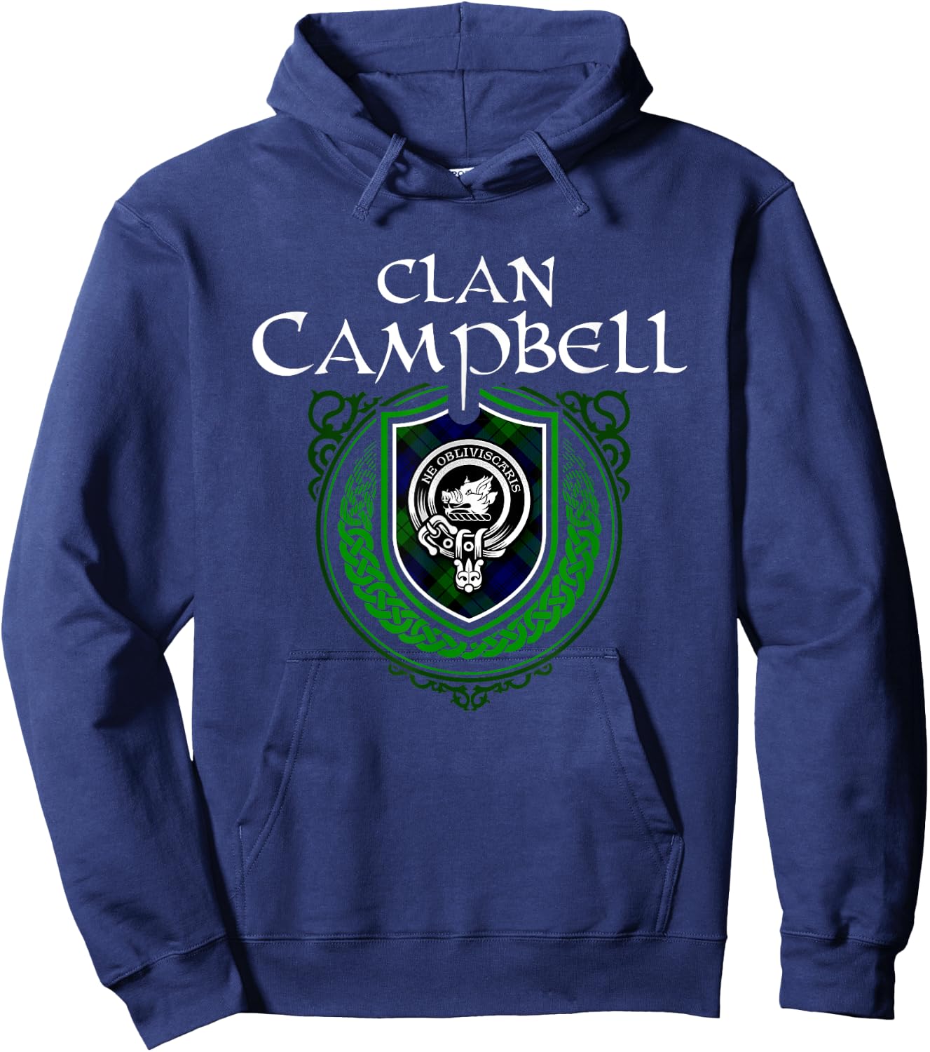 Clan Campbell Surname Scottish Clan Crest Tartan Badge Hoodie - Hoodie | Navy