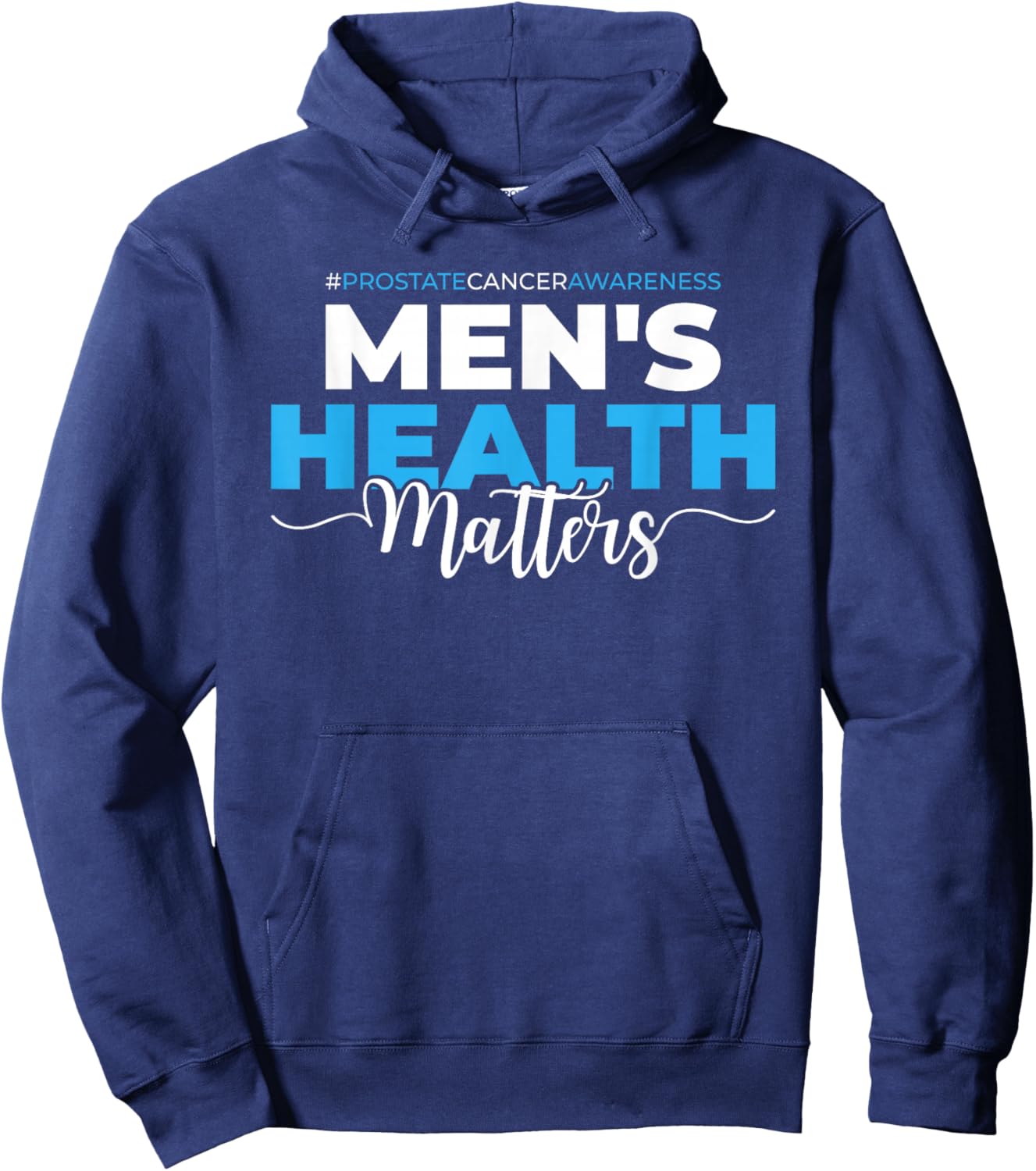 Prostate Cancer Awareness Month - Light Blue Ribbon Hoodie - Hoodie | Navy
