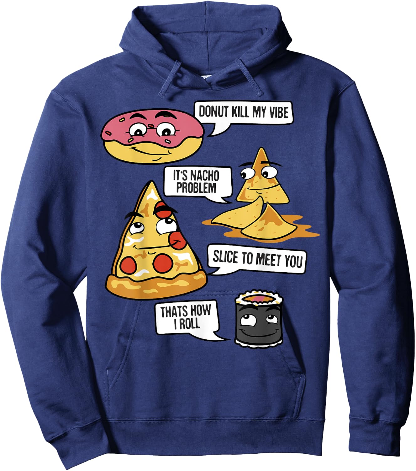 Food Fight Puns Hoodie - Hoodie | Navy