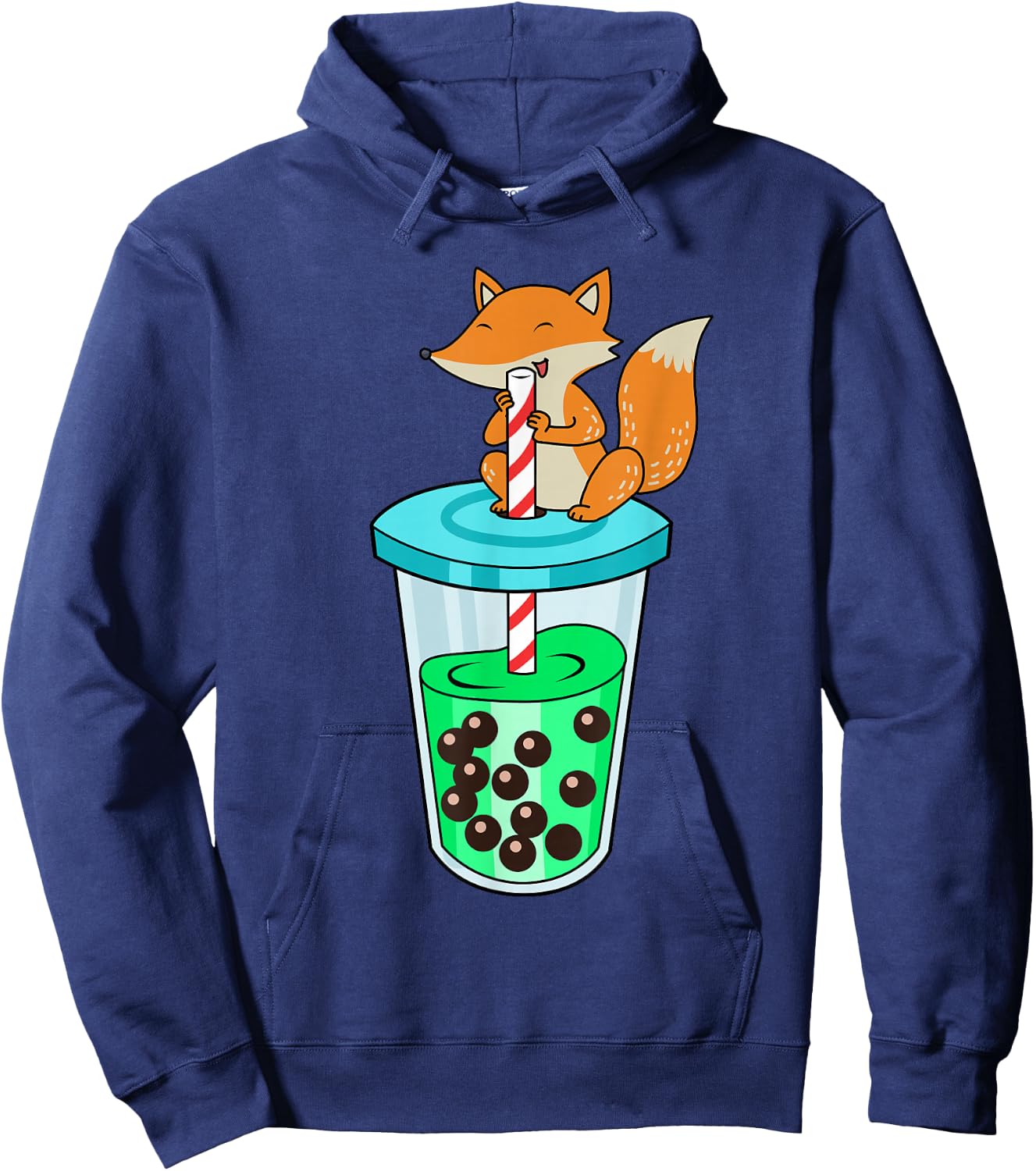 Bubble Tea Shirt Women Fox Boba Tea Kids Fox Hoodie - Hoodie | Navy