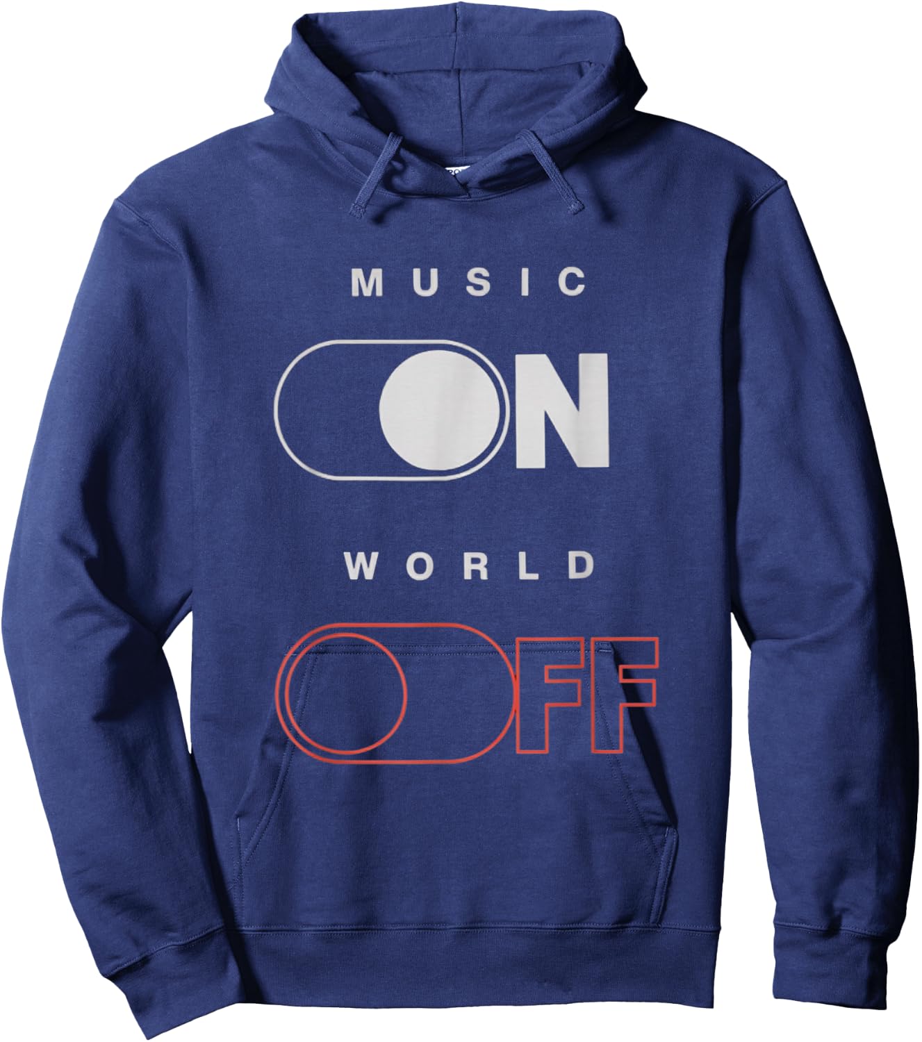 Music On World Off for Music Lovers, DJs, Musicians Hoodie - Hoodie | Navy