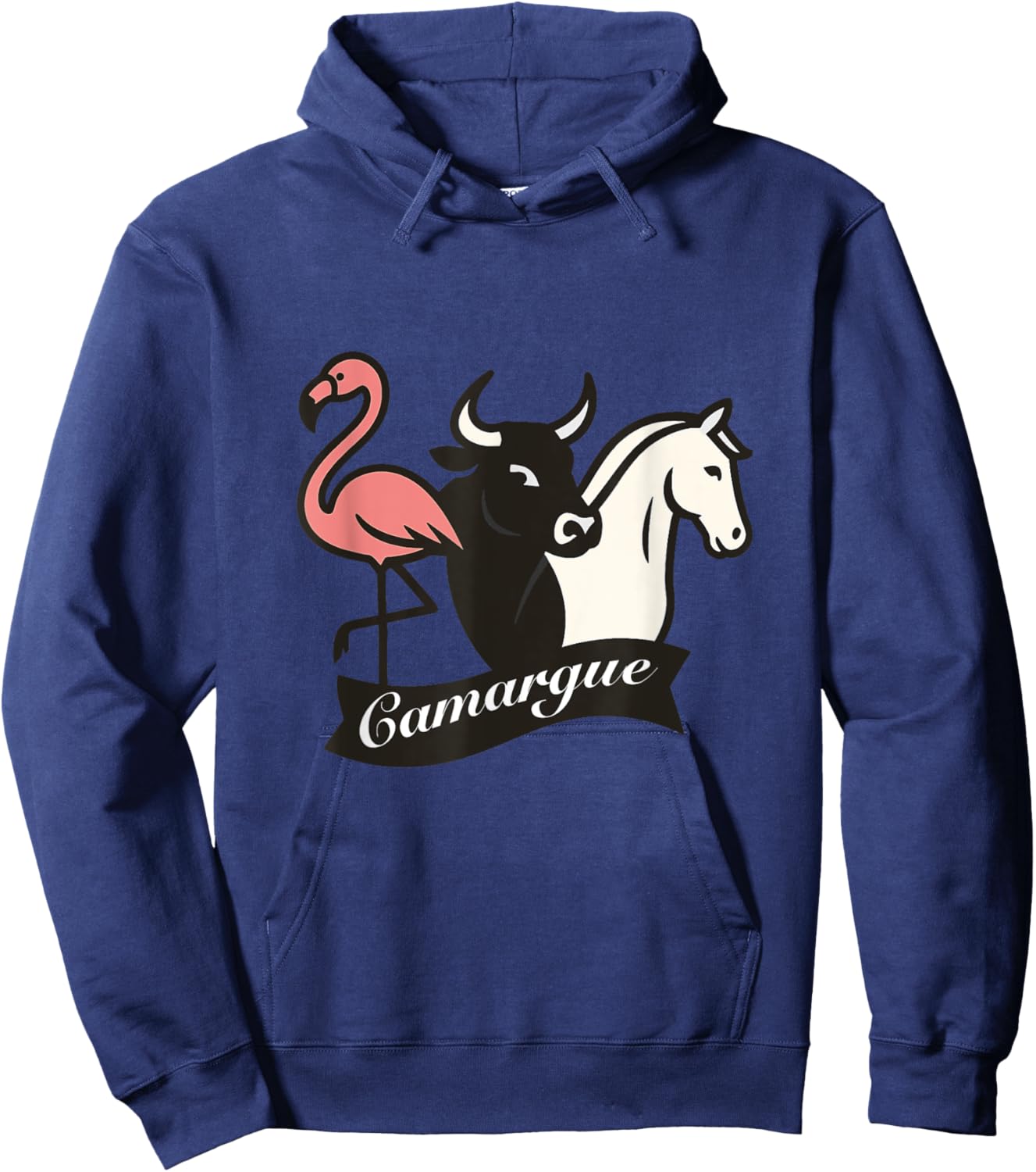 Camargue - Flamingo Cow Horse Hoodie - Hoodie | Navy