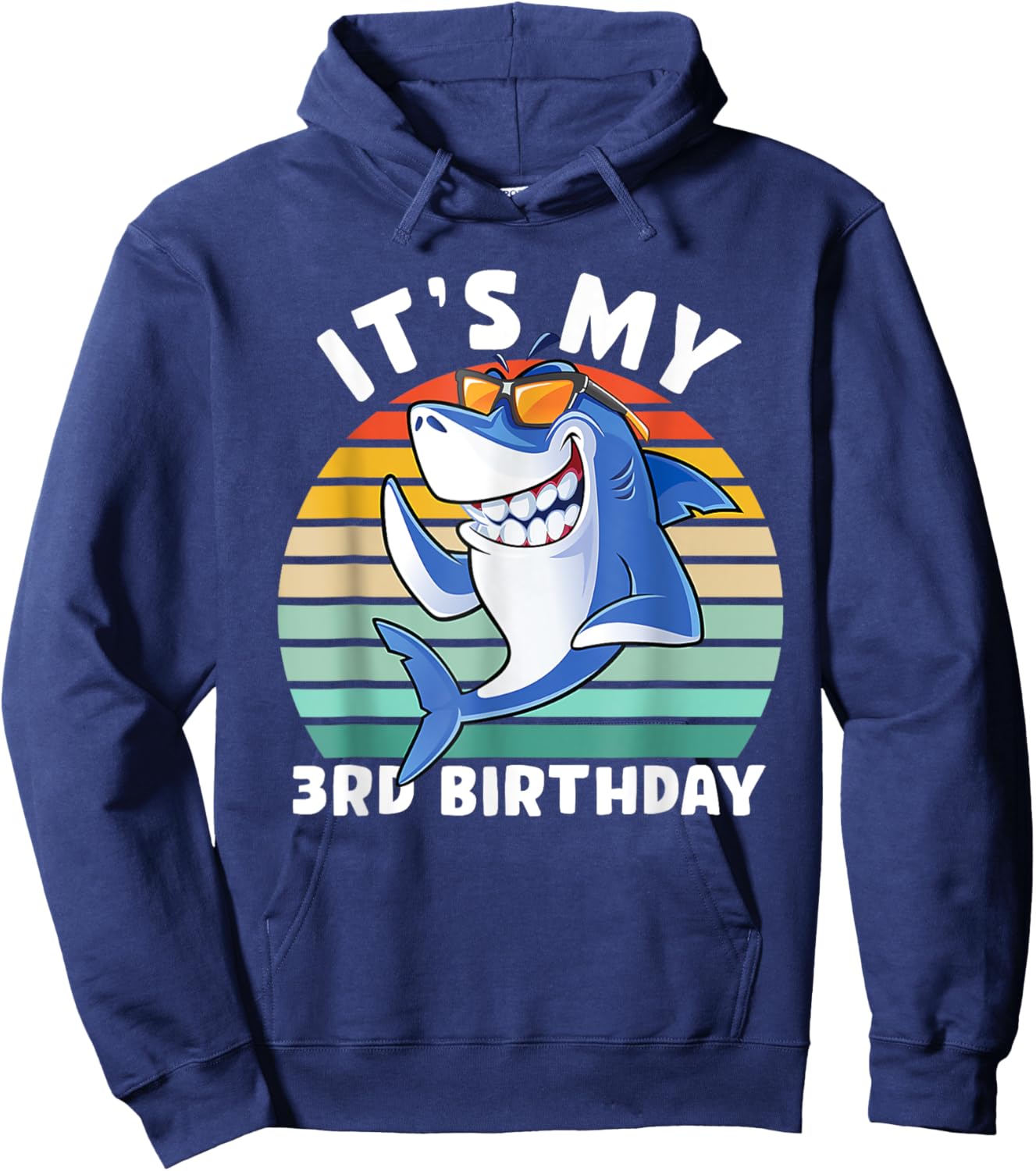 Shark 3 Year Old Shirt 3rd Birthday Shark Lover Hoodie - Hoodie | Navy