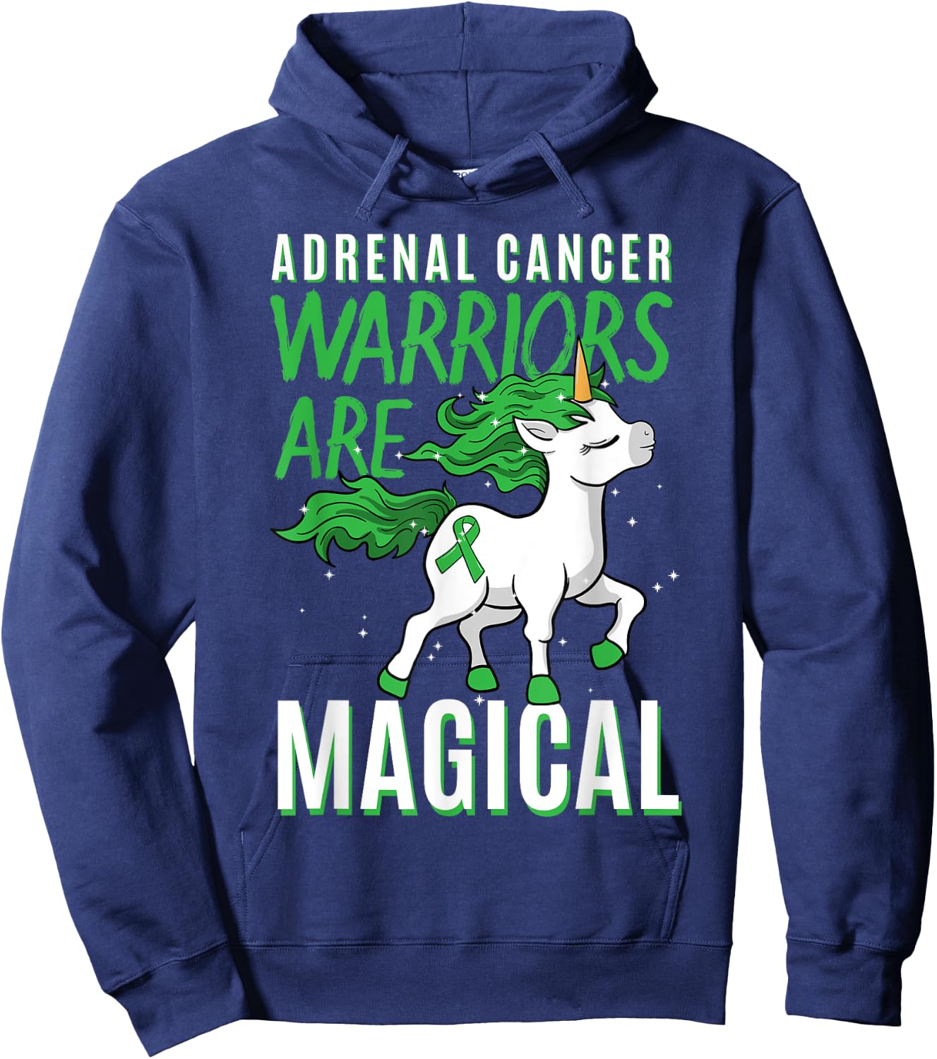 Adrenal Cancer Awareness Adrenal Cortical Carcinoma Unicorn Hoodie - Hoodie | Navy