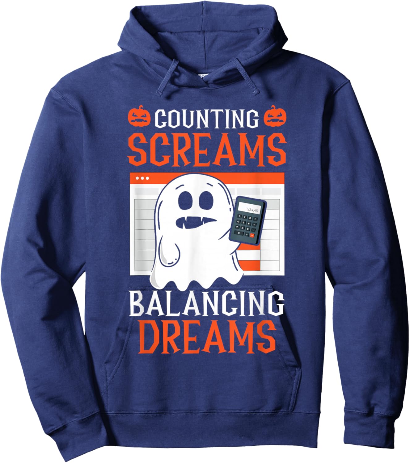 Counting Screams Balancing Dreams Accountant Halloween Hoodie - Hoodie | Navy