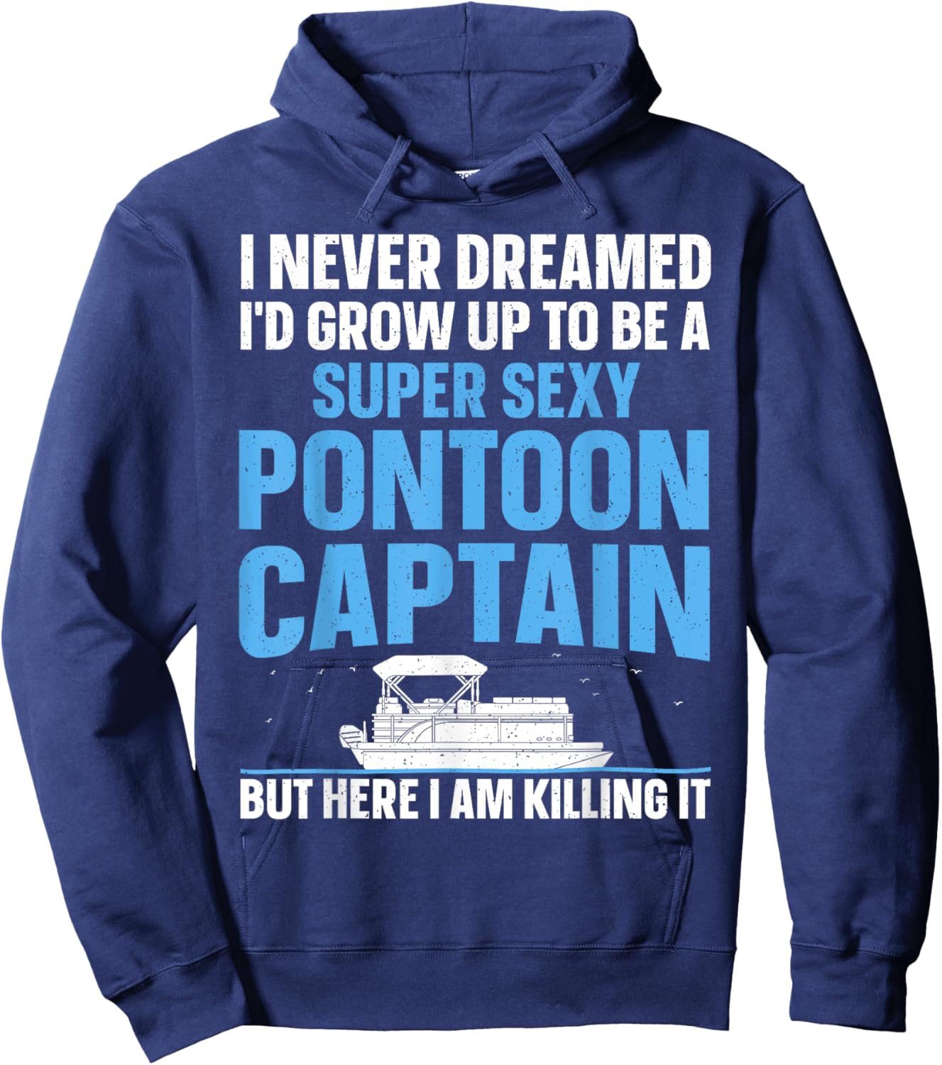 Cool Pontoon Captain Art Women Pontoon Boat Owners Hoodie - Hoodie | Navy