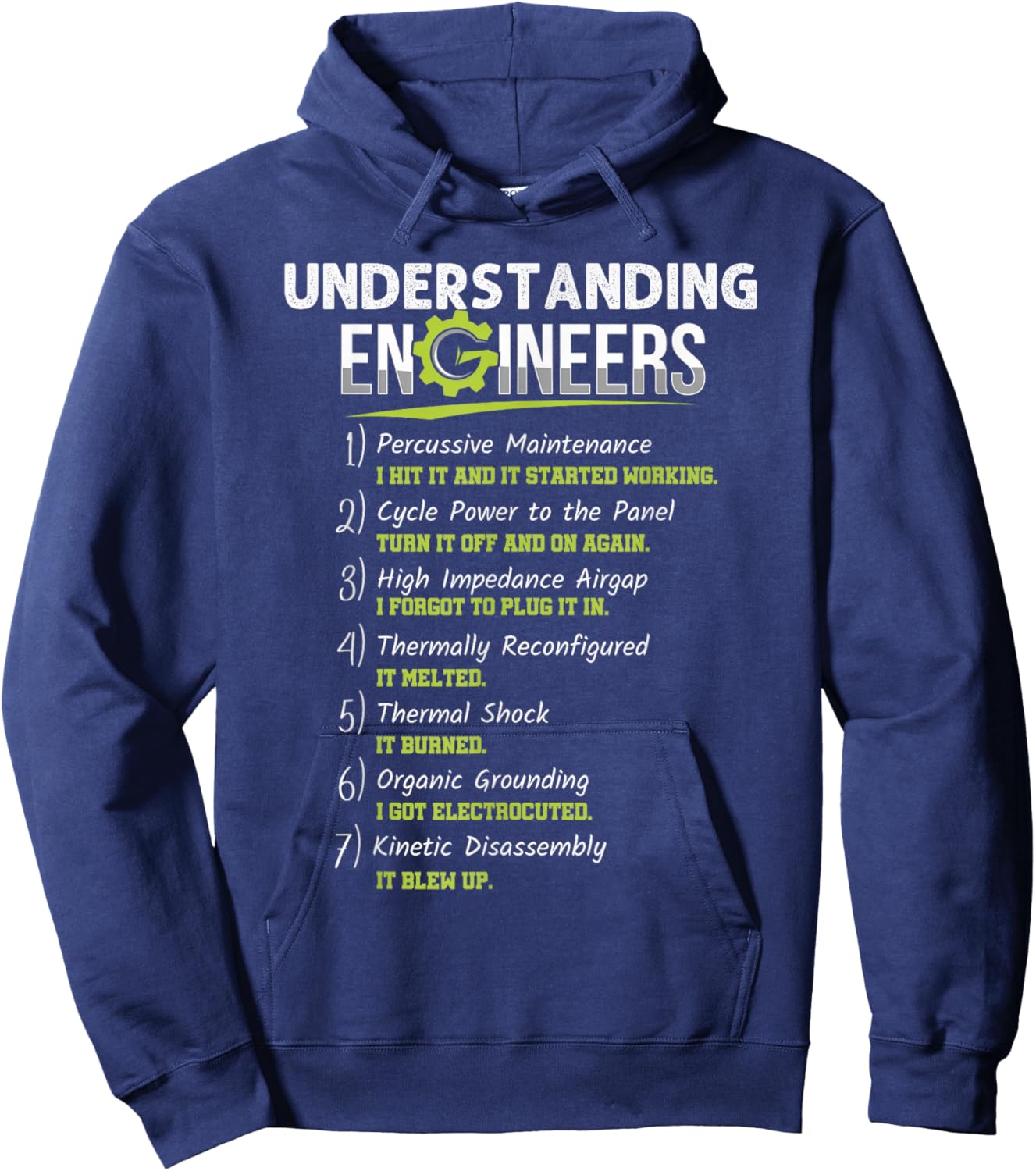 Understanding Engineers - Funny Sarcastic Engineering Hoodie - Hoodie | Navy