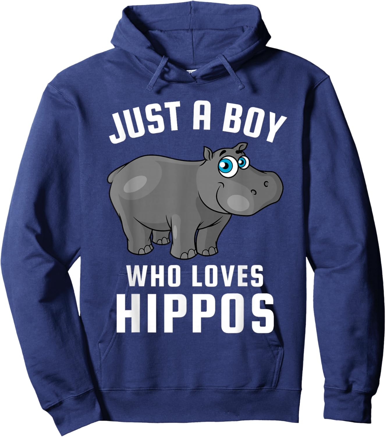 Just a Boy Who Loves Hippos Hoodie - Hoodie | Navy