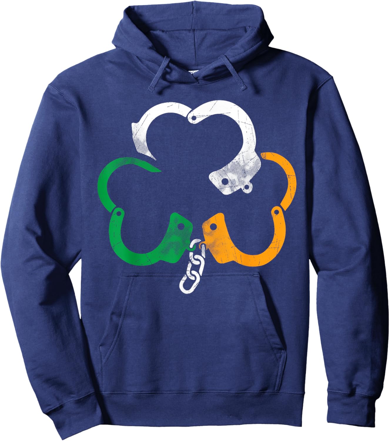 Handcuffs Irish Flag Shamrock Police St. Patrick's Day Hoodie - Hoodie | Navy