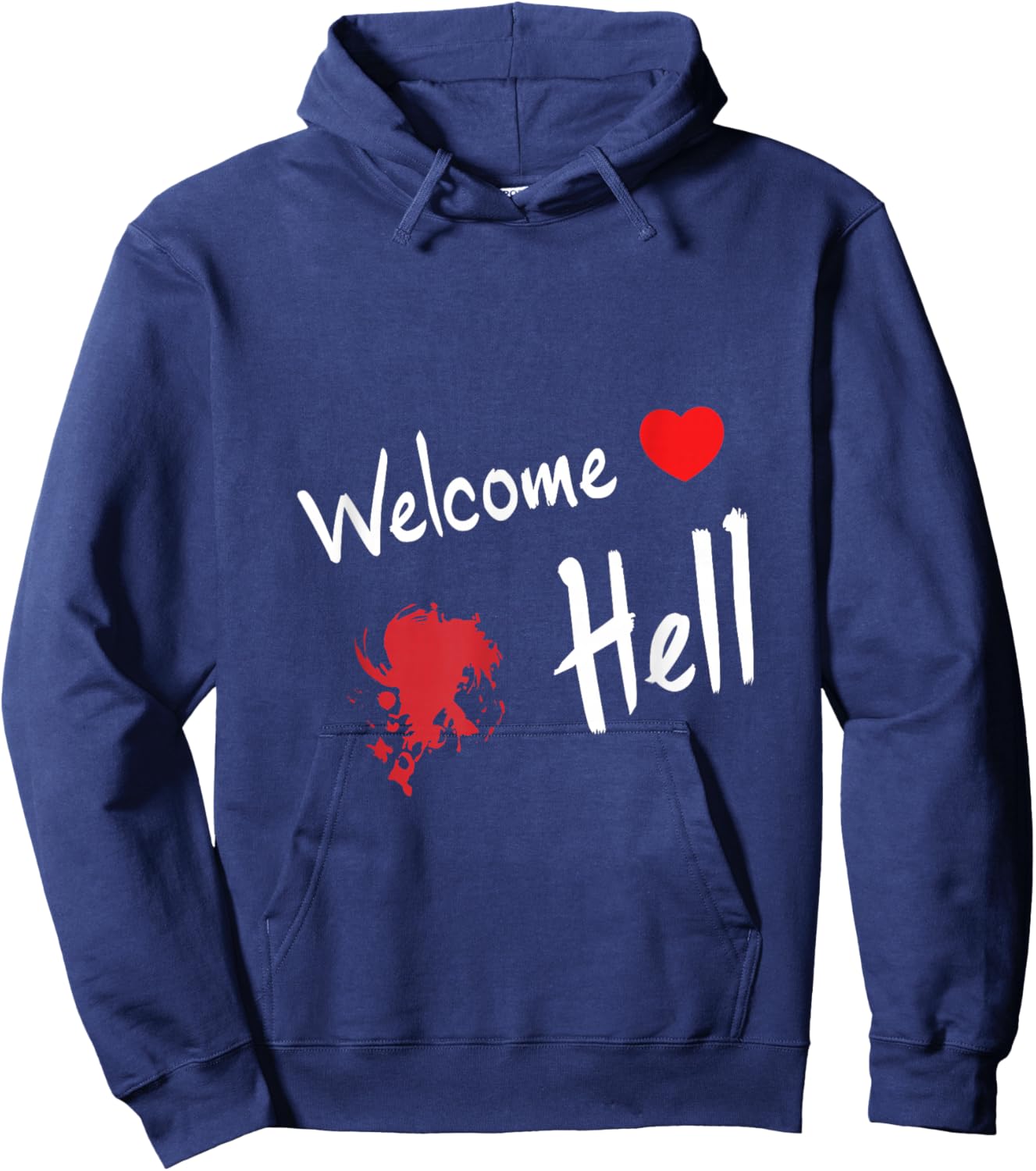 Mini-Hakkero Touhou Project - Welcome Hell Gensokyo Relaxed Anime - Black - Small Hoodie - Hoodie | Navy