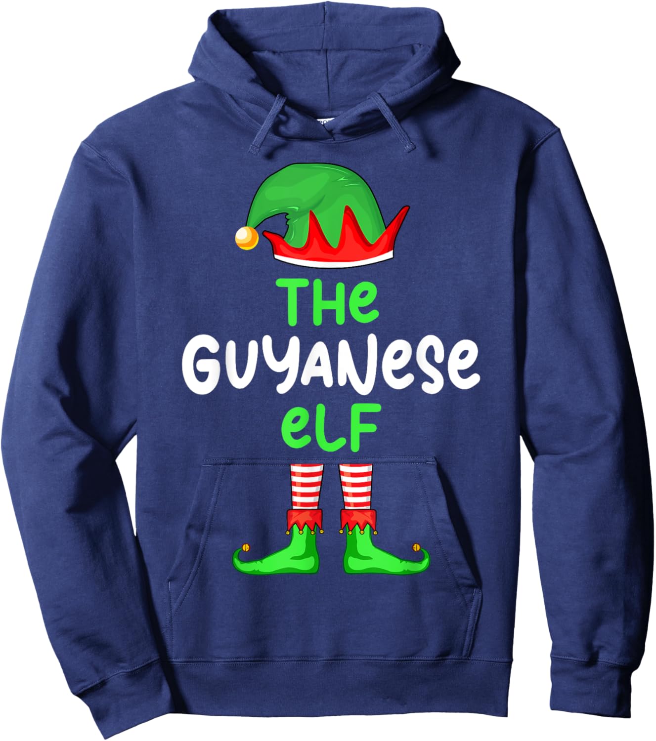 I'm The Guyanese Elf Guyana Christmas Funny Pajama Hoodie - Hoodie | Navy