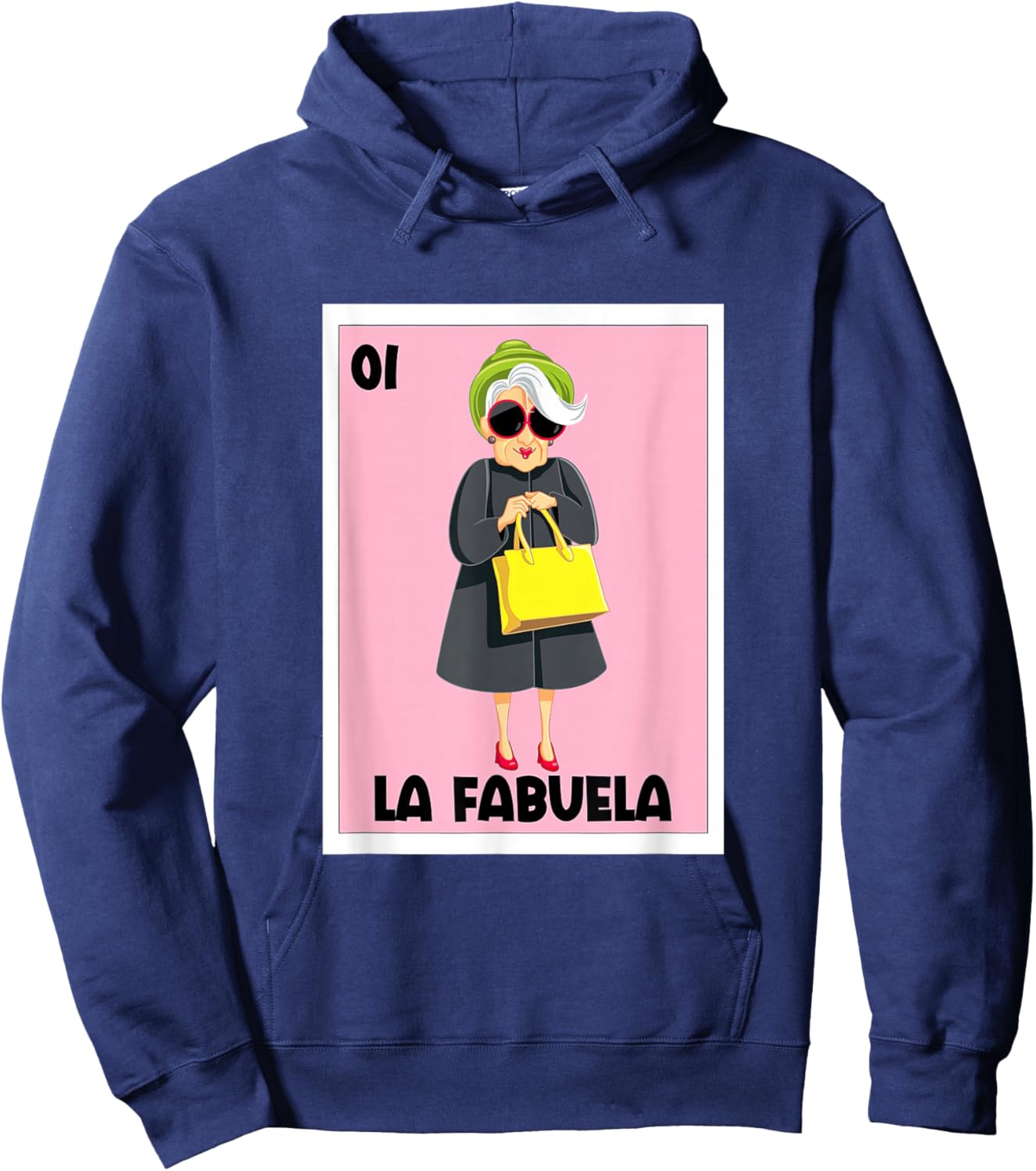 La Fabuela Mexican Bingo Card Game Spanish Grandma Abuela Hoodie - Hoodie | Navy
