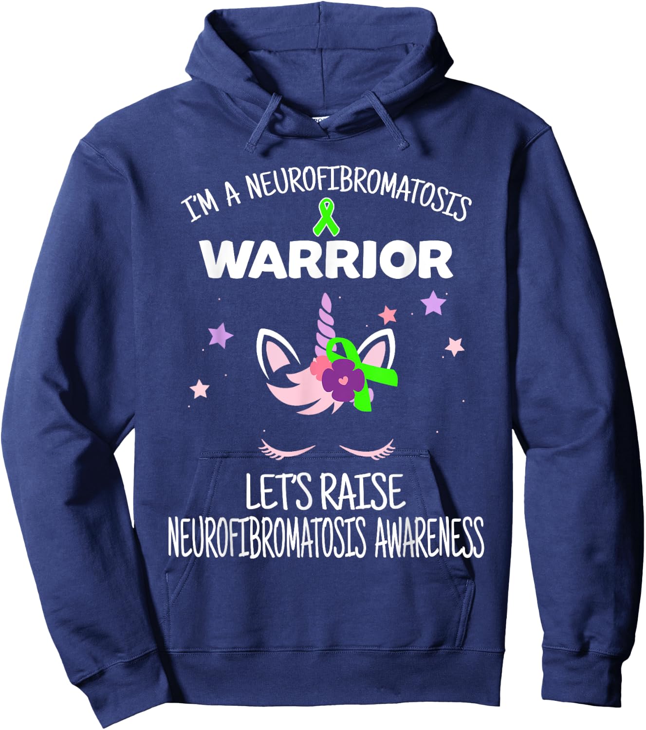 Unicorn Neurofibromatosis Awareness Gift, Neurofibromatosis Hoodie - Hoodie | Navy