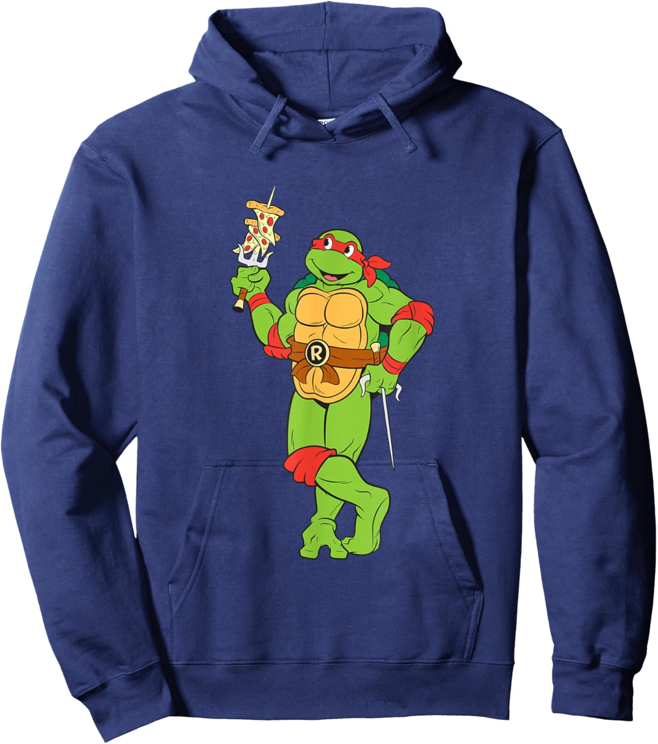 Teenage Mutant Ninja Turtles Raphael Pizza Slice Vintage Hoodie - Hoodie | Navy