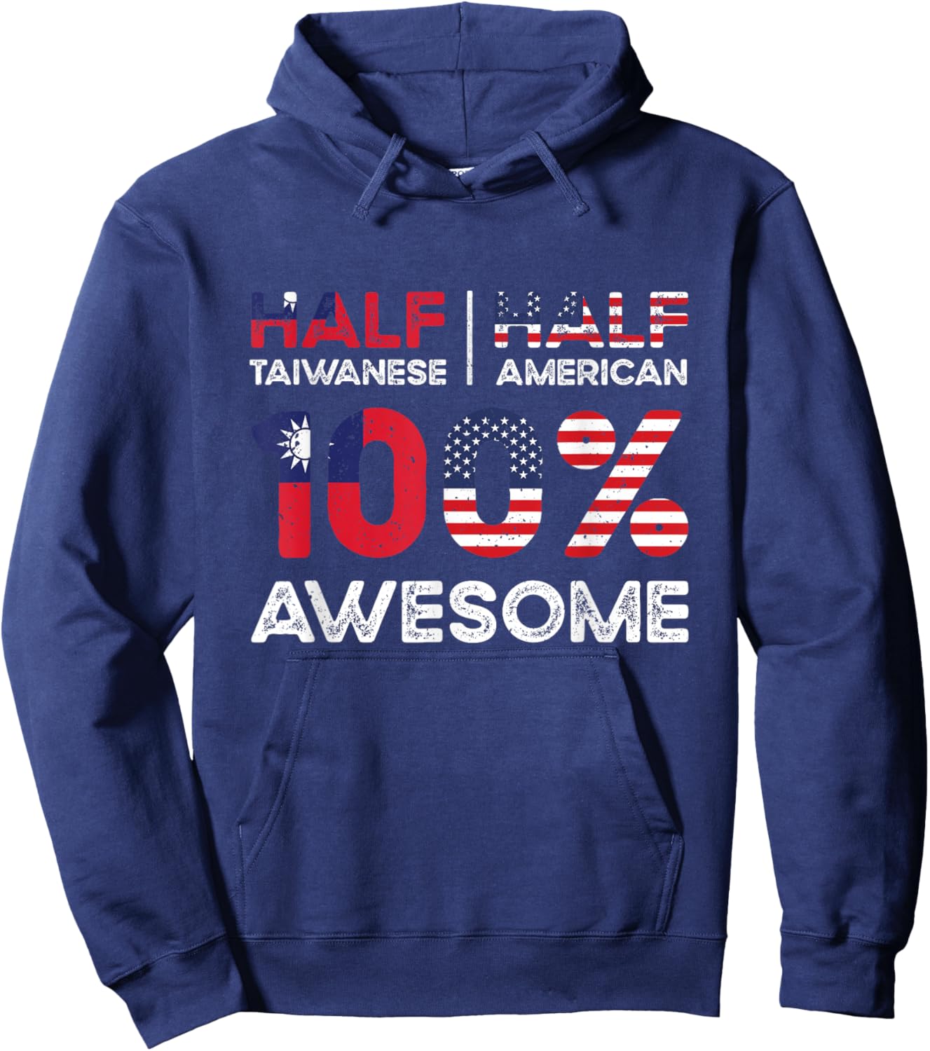 Taiwanese American Patriot USA Grown Taiwan US Flag Hoodie - Hoodie | Navy