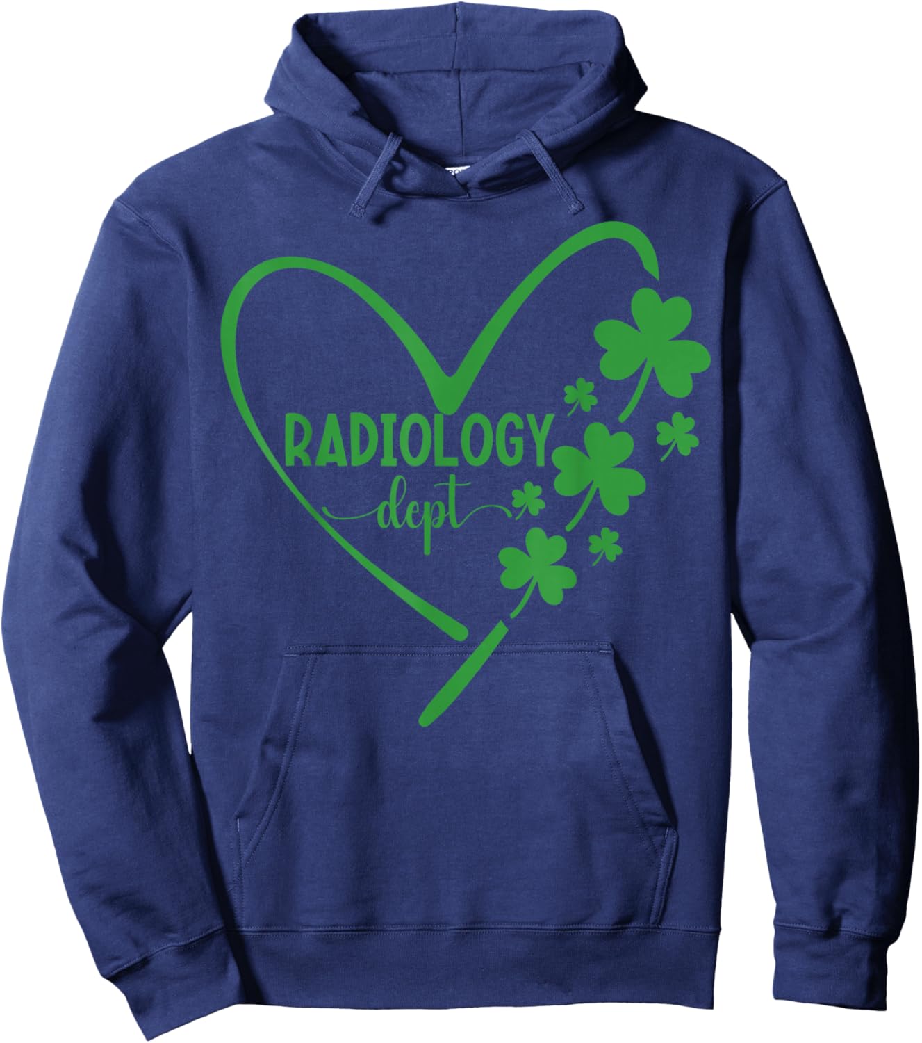 Radiology Dept St. Patricks Day Heart Shamrock Rad Tech Hoodie - Hoodie | Navy