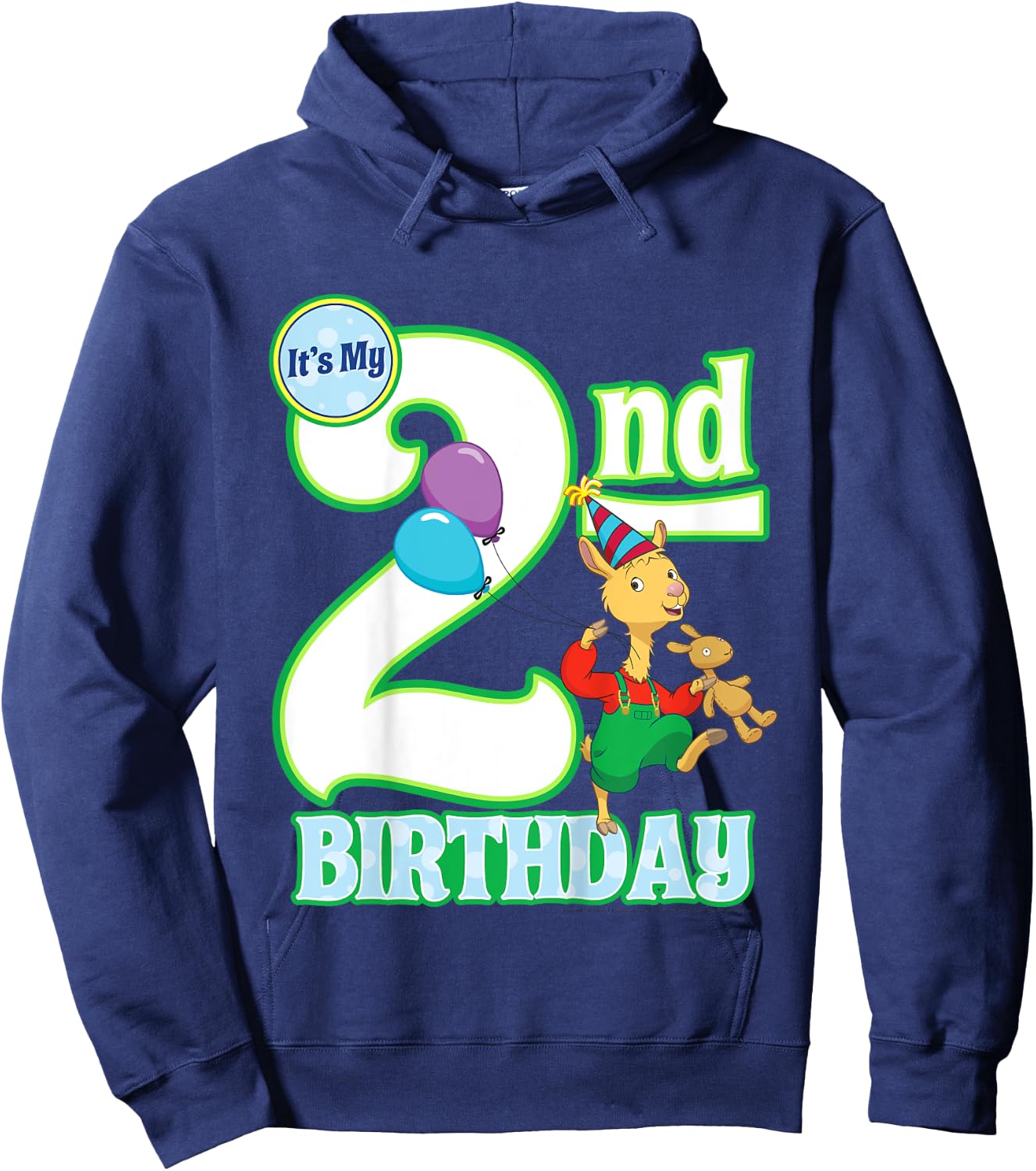 Kids Children's Second Birthday Official Llama Llama Shirt Hoodie - Hoodie | Navy