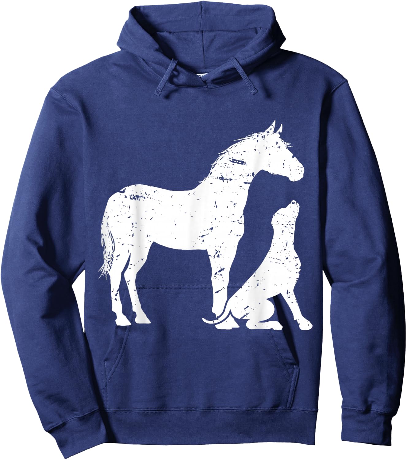 Horse and Dog Motif and Men. Horse Dog Lover Small Hoodie - Hoodie | Navy