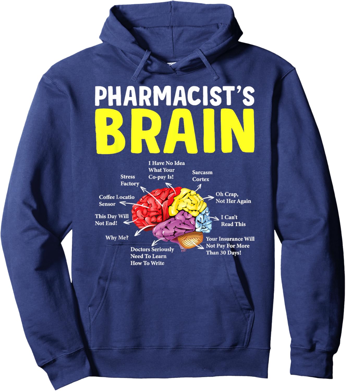 Pharmacist's Brain Pharmacy Technician Student Hoodie - Hoodie | Navy