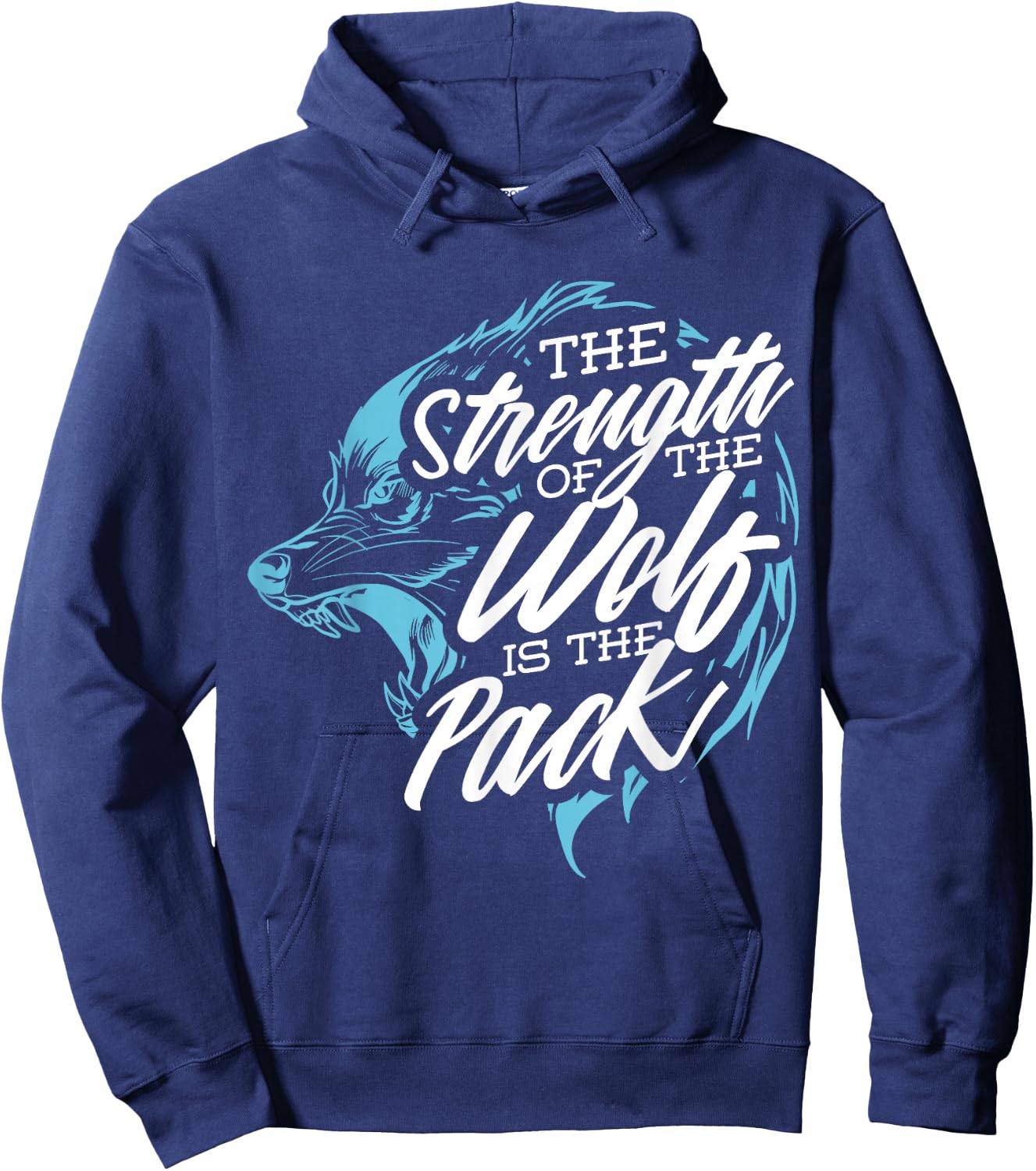 Wolf Design The Strength of the Wolf is the Pack Hoodie - Hoodie | Navy